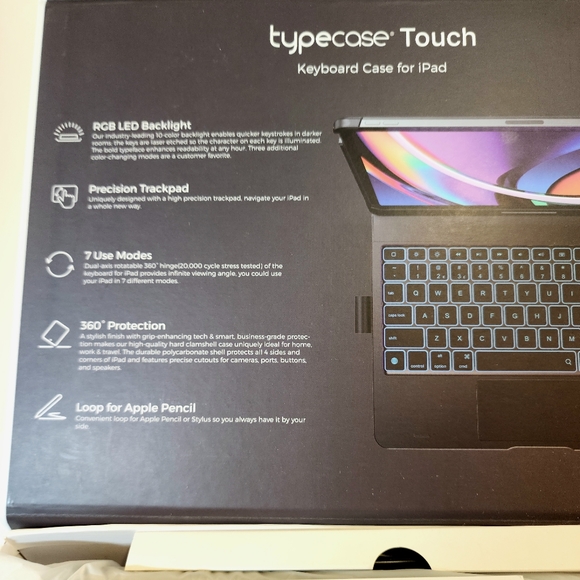 Typecase Touch Wireless Keyboard Case For IPad 11.6 in Screensize Blue - Picture 6 of 8